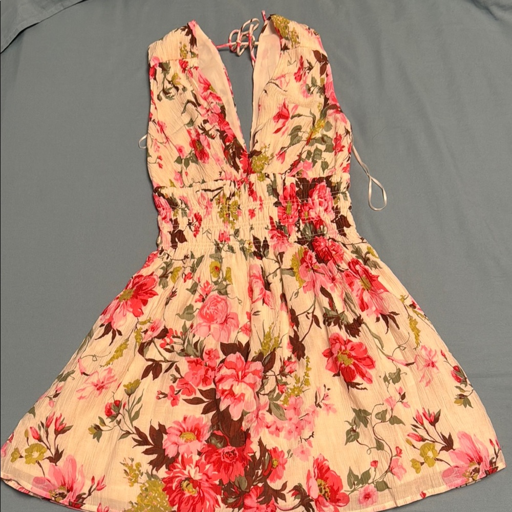 Abercrombie & Fitch Floral Pink and Cream Dress